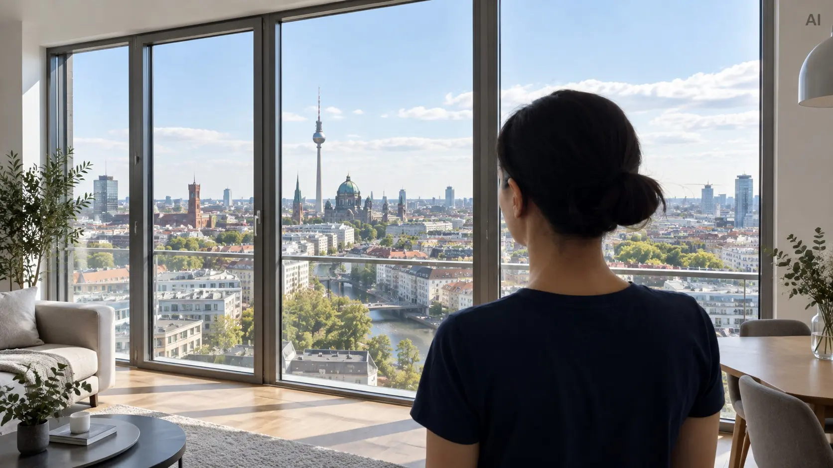 Feine Schlieren und Kalkränder auf einer Fensterscheibe