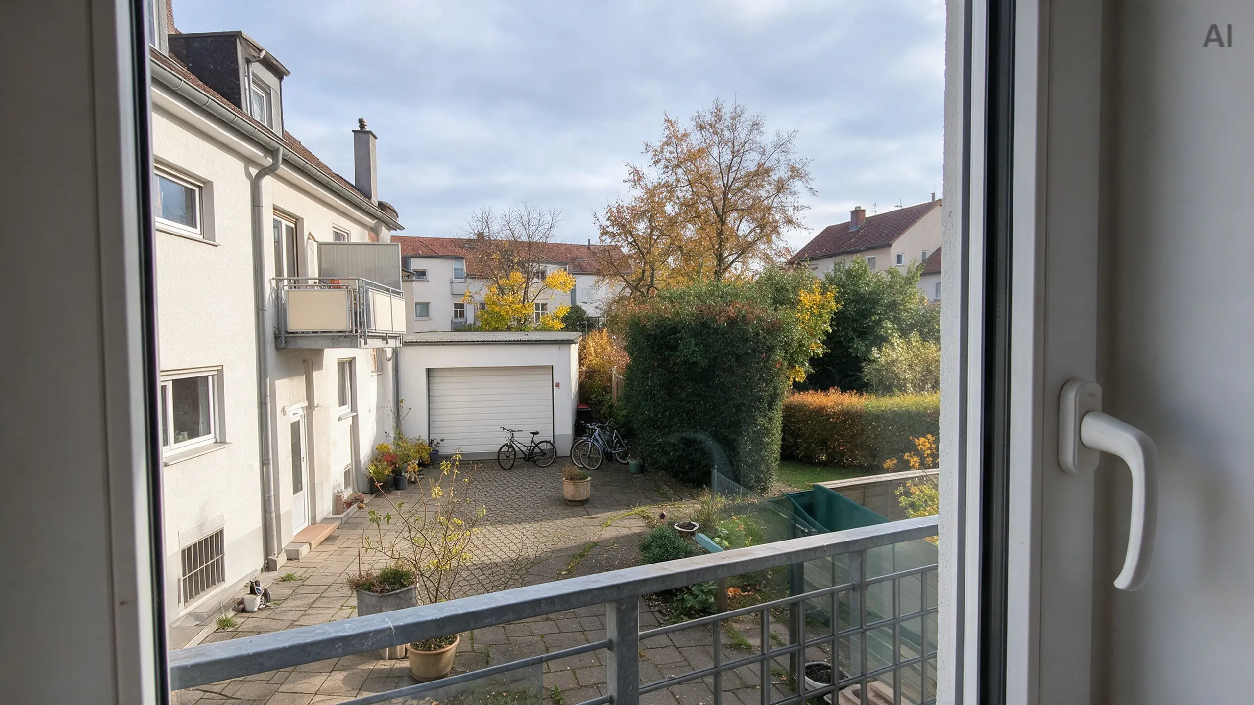 Klare Fenster und eine Balkontür mit freiem Blick über die Stadt